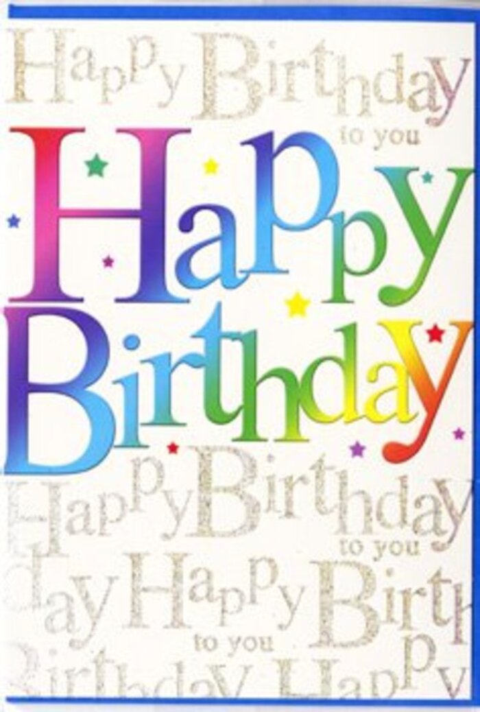 In this image, a joyful birthday card stands upright, radiating colour and warmth like a celebration spilling out of a Bromley Common home. The central focus is the large, inviting Happy Birthday message, written in substantial block letters with rounded edges that feel soft and approachable. Each letter wears a different shade, creating a rainbow run from rich crimson through vibrant tangerine, sunny yellow, and soft lime, finishing in cool teal, bright azure, and velvety purple. The transitions between colours are gentle, almost misty, as though the hues have been airbrushed or blended by hand, giving the words a sense of lightness and movement, like balloons swaying above a birthday table set along Southborough Lane. Behind this bold, colourful line of text, the background is elegantly adorned with flowing lines of gold script, repeating Happy Birthday to you in a cursive style that feels both classic and personal. The metallic ink has a soft shimmer, suggesting that the card would catch and reflect ambient light, much like a string of fairy lights twinkling in a Bromley Common garden at dusk. Delicate dots and flecks of colour dot the space around the lettering, adding a quiet suggestion of confetti without overwhelming the eye. The paper itself appears sturdy yet smooth, with the gold scripting slightly raised to create a pleasing tactile contrast to the flat, velvety finish of the rainbow letters. This balance of exuberant colour and refined detail gives the card a timeless appeal, making it ideal to accompany a thoughtfully arranged bouquet delivered locally-a keepsake that feels as special as the birthday it celebrates.