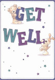 This playful get well card delivers a dose of comfort and cheer, capturing the neighbourly goodness of Bromley Common. A teddy bear and a floppy-eared puppy are illustrated with expressive faces and gentle, rounded lines, their joyful energy animating the large, indigo and teal letters spelling 'Get Well.' The background is a crisp, creamy white, heightening the contrast while offering a sense of renewal and hope. Scattered stars in blues and purples provide a whimsical, magical touch, reminiscent of wishes cast beneath a Bromley twilight sky. The fur details are drawn with such warmth and softness that you can almost imagine their gentle embrace, mirroring the feeling of a bouquet hand-delivered to a friend recovering nearby. Each aspect of the card-from its dynamic composition to its soothing palette and tactile textures-embodies care, compassion, and optimism. Whether sent on its own or alongside fresh flowers from Florist Bromley Common, this card radiates a heartfelt sense of encouragement and belonging, thoughtfully crafted for the community it serves.